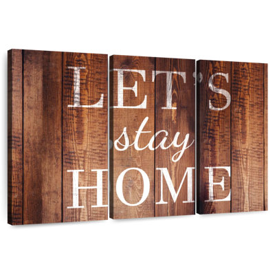 Let's Stay Home Typography I Wall Sign