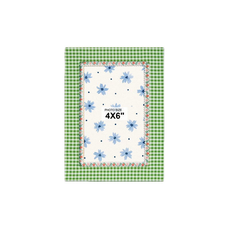 Cadre photo de famille coloré, cadres en tissu pour présentation sur table, L 4 po x H 6 po, Vert