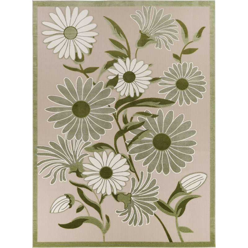 Niccoli Floral Indoor/Outdoor Area Rug, Rectangle 10' x 14'
