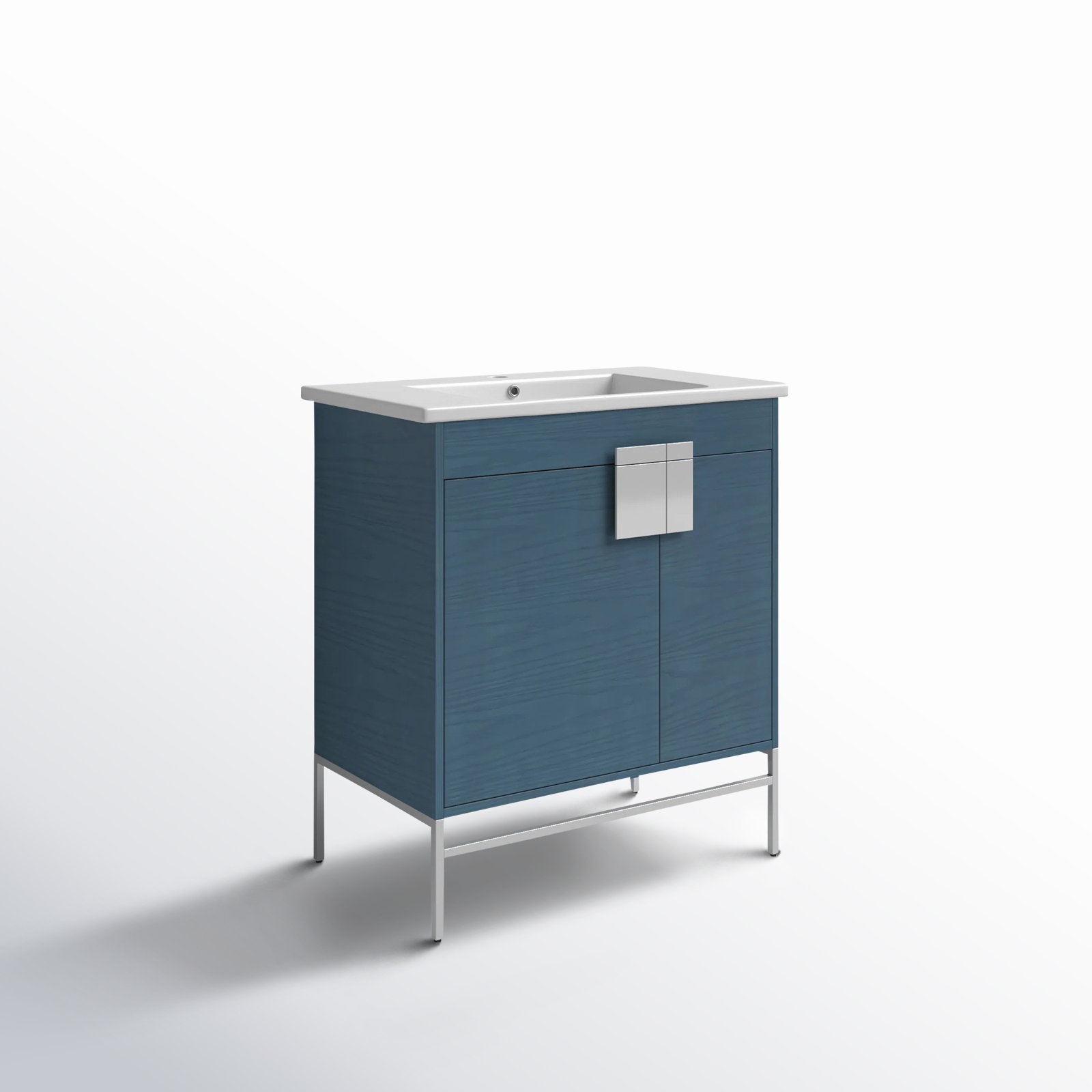 Maisie 30'' Single Bathroom Vanity, Polished Chrome, French Blue