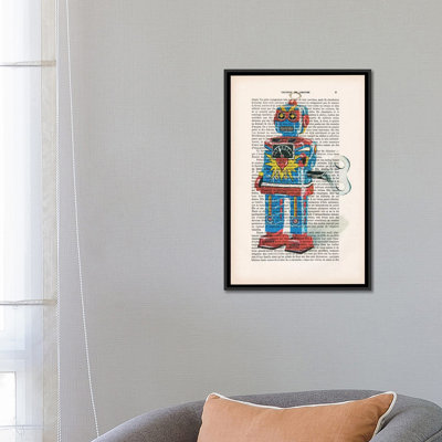 «Vintage Paper Series: Robot I», impression sur toile tendue