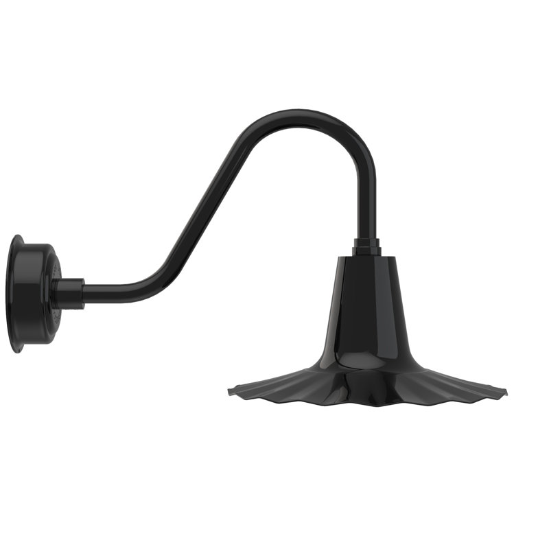 Luminaire de grange d’extérieur à del Iris, H 7,5 po x l 16 po x P 16 po, Noir