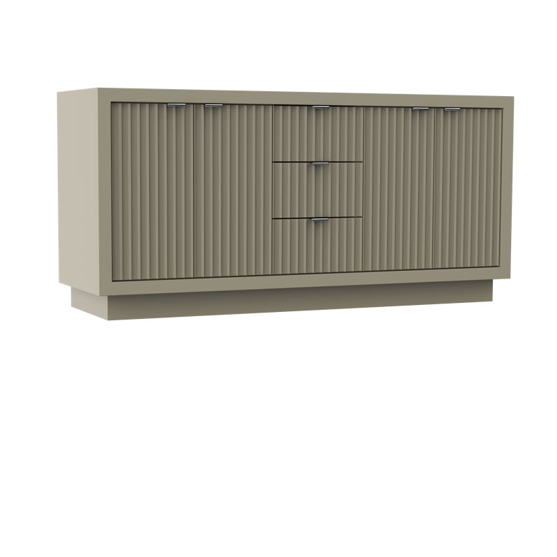 Lecrieú Double Bath Vanity, French Olive, Polished Chrome, 72"