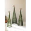 SET OF THREE CHRISTMAS TOPIARIES - GREEN WITH NATURAL STAR