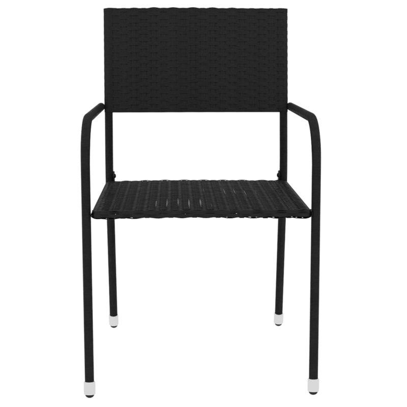 2 - Person Patio Dining Set with Round Table, Black