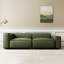 Canapé modulaire vert en cuir véritable-122909001