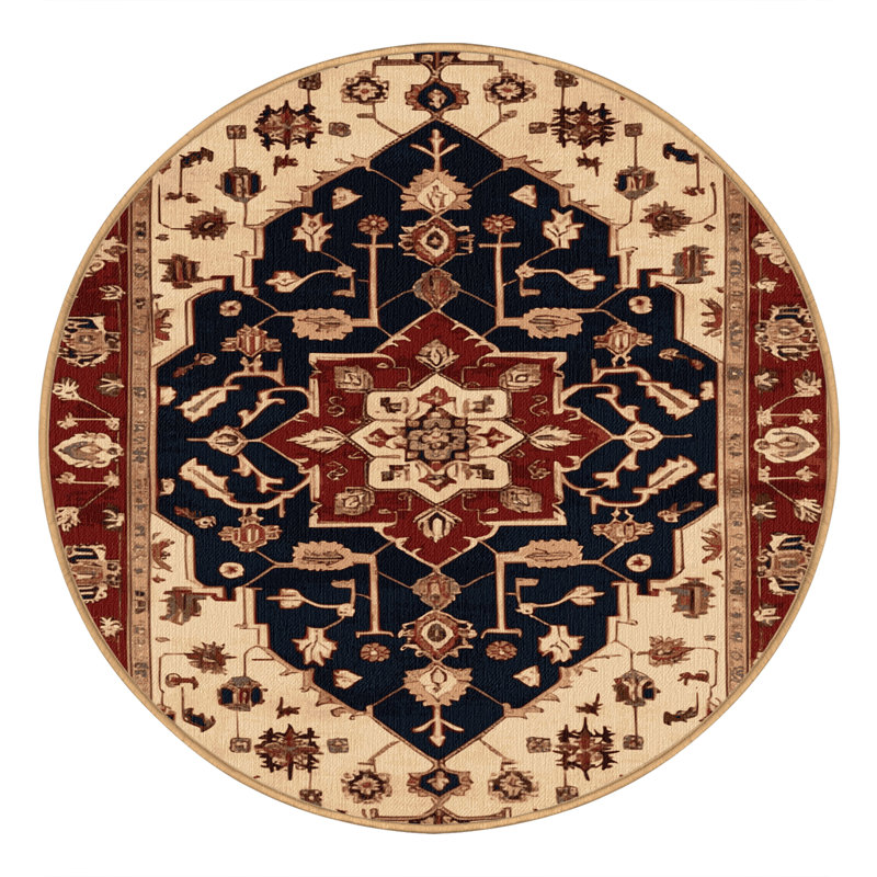 Tapis brun lavable à la machine, Rond 5 pi
