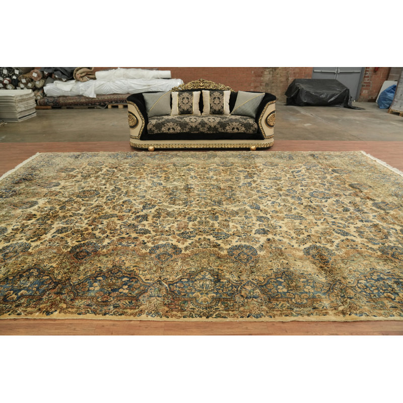 Grand tapis en laine à motif floral Palace 11 x 18