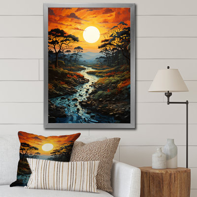 «Leeven Orange Yellow Indian Art Harmony Of I», reproduction d'art sur toile
