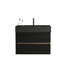Meuble-lavabo de 30 po avec conception murale flottante, lavabo noir mat, tiroirs souples, esthétique Mid-Century, planches de classe E1, laque E0, fermeture de 50000 fois le style moderne, lavabo une pièce,-130836871-130836873-130836870