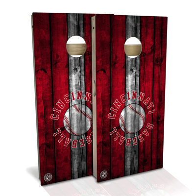 Cincinnati Baseball Cornhole Board Set | Includes (2) Boards, (8) Bags & Optional Accessories