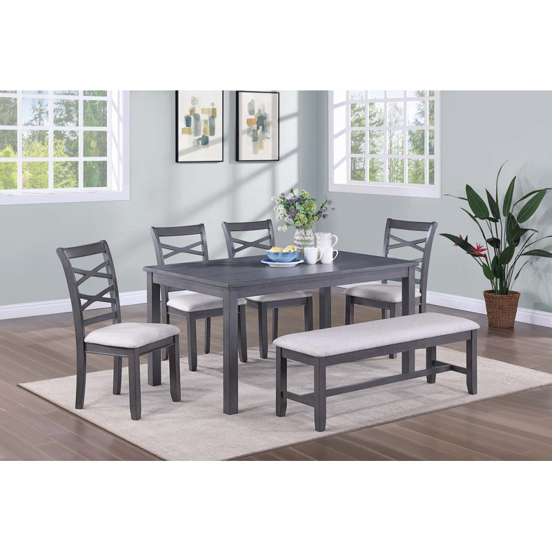 Ensemble de 6 pièces de chaises de salle à manger Jacx Furniture, Gris