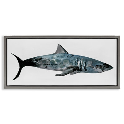 Aquarelle, requin texturé encadré par Stellar Design Studio