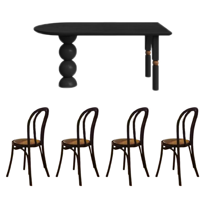 Ensemble de table de salle à manger Black Retro Creative, H 29,52 po x L 55,11 po x l 31,49 po