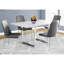 Table de salle à manger rectangulaire de 60 po pour la cuisine, plateau en stratifié gris, pieds en métal, stratifié d'aspect contemporain, repose-pieds élégant