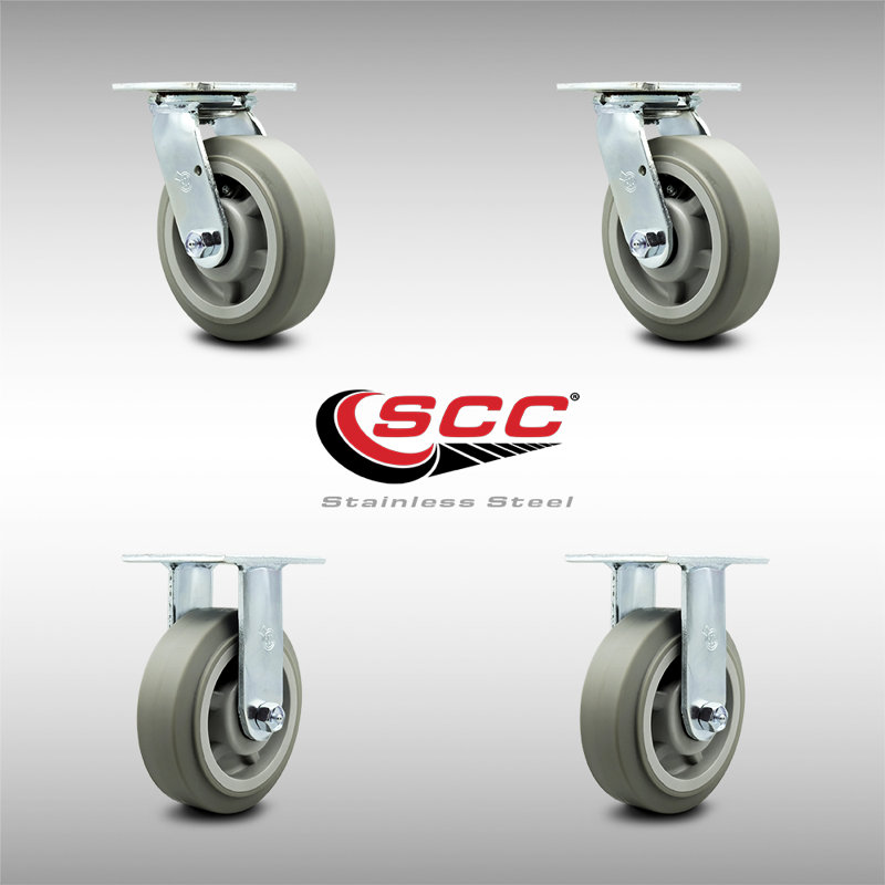 4 Piece Thermoplastic Rubber Caster Set