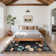 Farmhouse Floral Machine Washable Rug with Non Slip TPR Backing, Soft Non Shedding Scalloped Carpet, Low Pile Thin Floor Mats