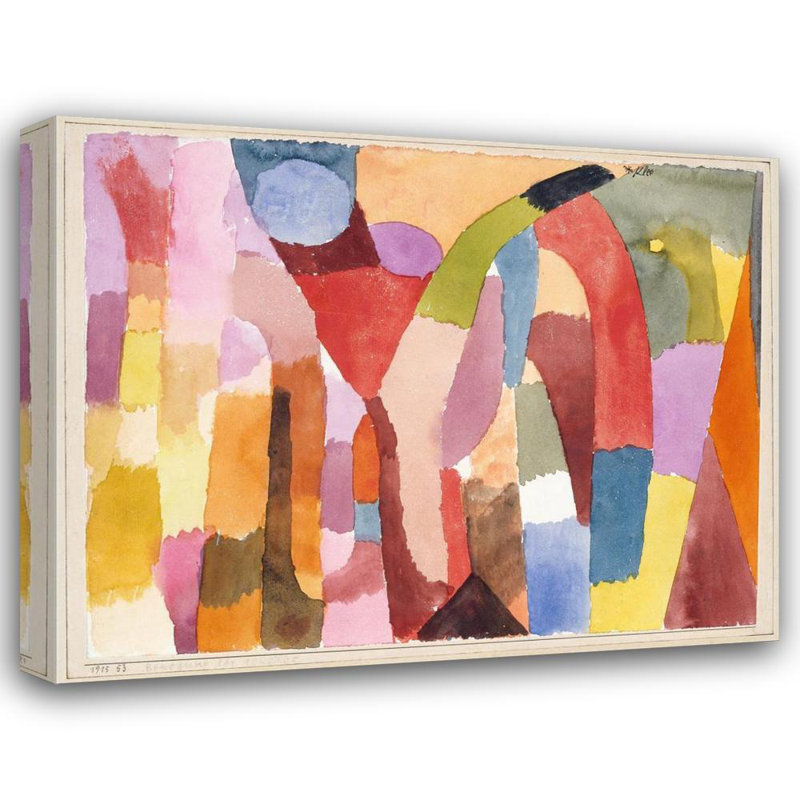 "Mouvement des chambres voûtées" par Paul Klee - Art mural sur toile tendue avec châssis, H 24 po x l 17 po