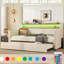 Lit de jour simple avec couchette beige-121107155