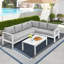 Ensemble de conversation modulaire en aluminium avec coussins 5 à 6 personnes Brandtley-90614856
