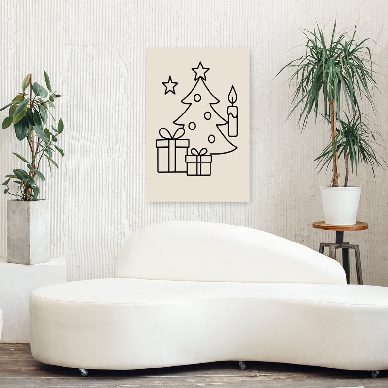 Impression d'art mural paysage de Noël abstrait, 36" H x 24" W