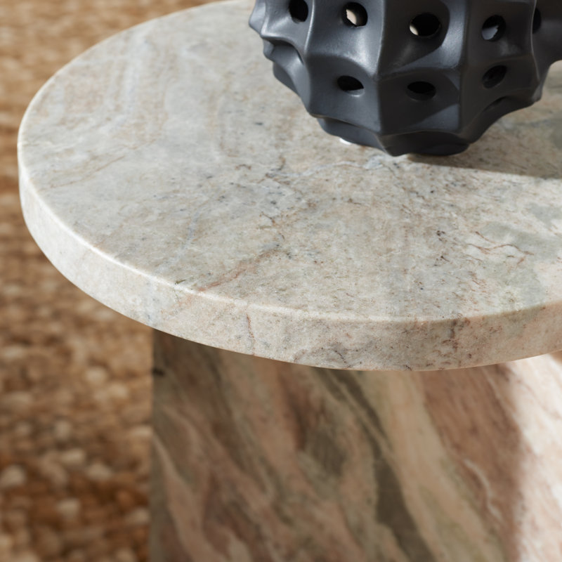 Hatteras Marble End Table, Brown