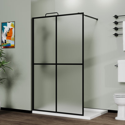 34" X 72" Shower Screen Door Frost Tempered Glass