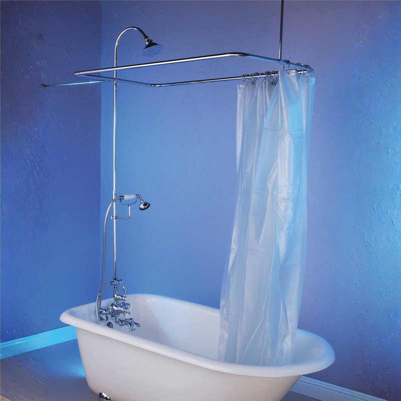 Système de douche thermostatique avec baignoire et douche, Laiton satiné