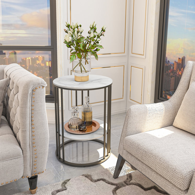Braidon Marble Top End Table