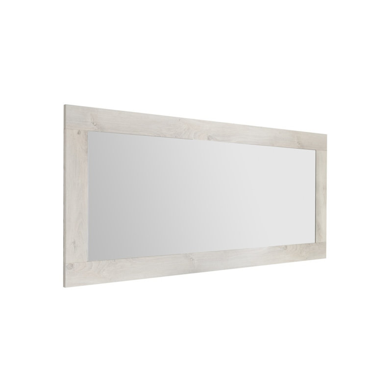 Aburizik Wood Rectangle Wall Mirror, Pine
