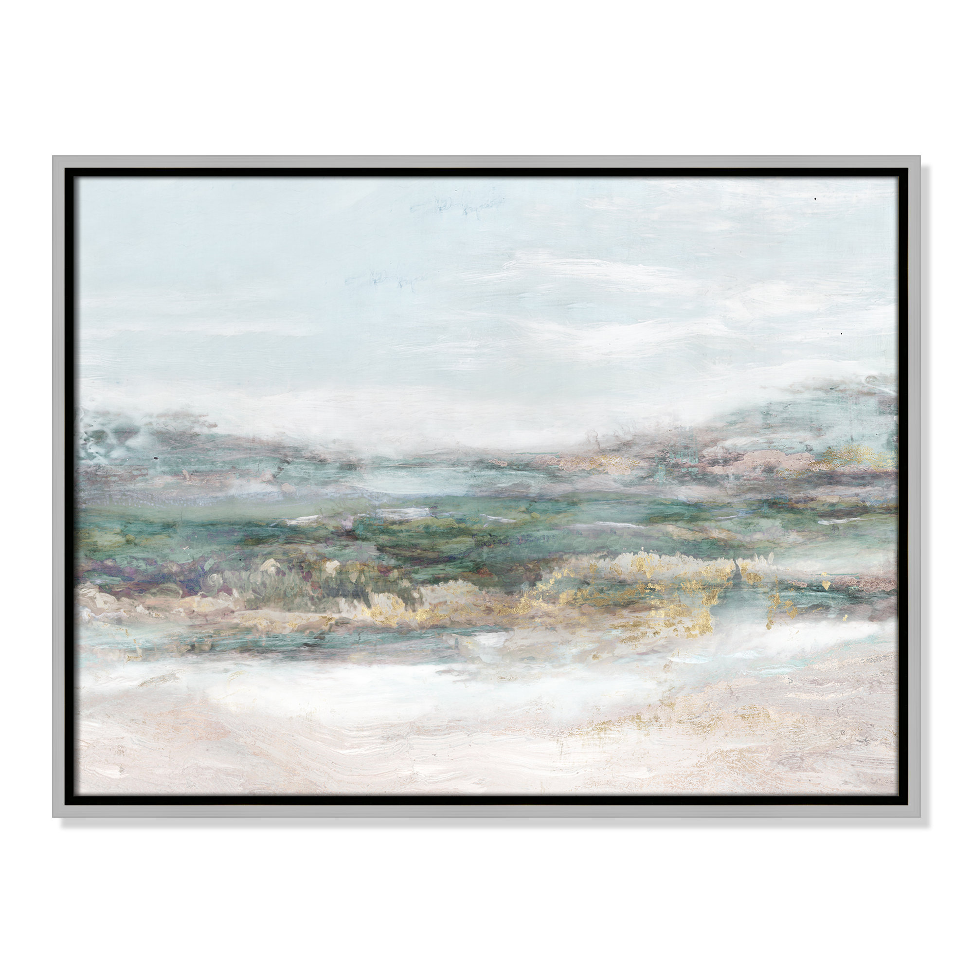 Dazzling by Matina Theodosiou - Painting Print on Canvas, 19.5" H x 25.5" W x 2" D, Silver Framed Canvas, No Mat
