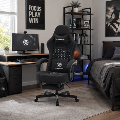 Adjustable Reclining Ergonomic Faux Leather Swiveling PC & Racing Game Chair