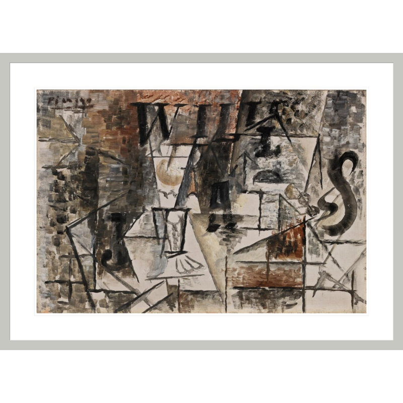 Verre et paquet de Cigares par Pablo Picasso, H 30,57 po x l 41,5 po
