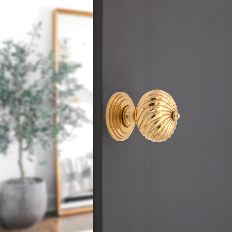 Burcot Mortice Door Knob, Polished Brass