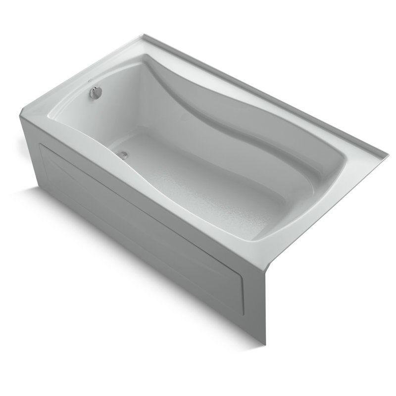 Mariposa Alcove 66" x 36" Soaking Bathtub, Ice Gray, Left