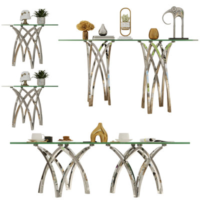Ensemble de table de salon en verre 4 pièces pour espaces modernes