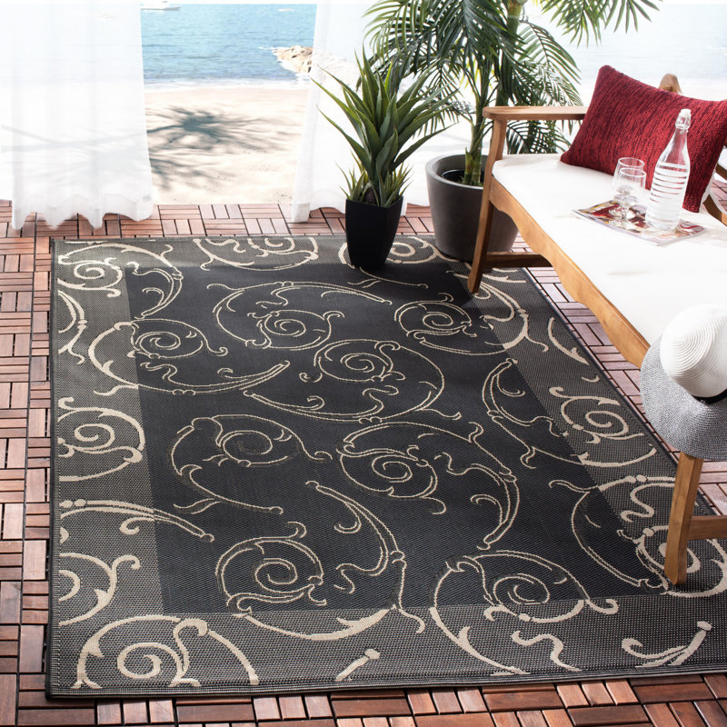 Tapis d'intérieur / extérieur Darryl-James, Rectangle 6 pi 7 po x 9 pi 6 po