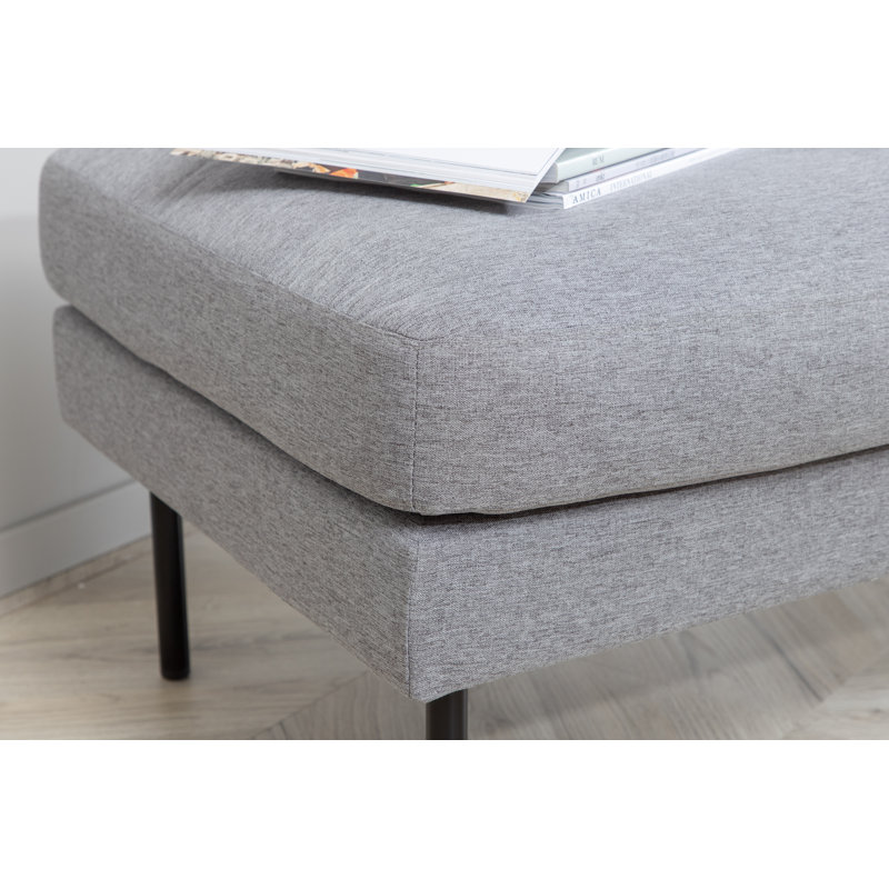 Dareon 64cm Wide Velvet Rectangle Ottoman, Grey