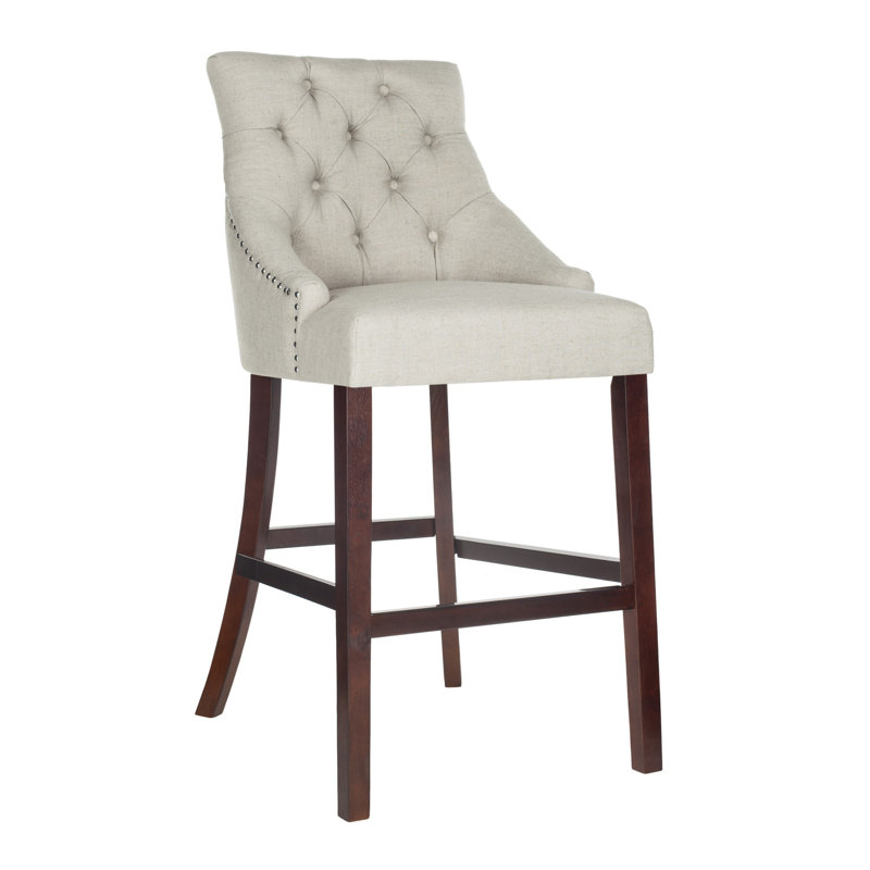 Balyon Upholstered Counter Stool, Bar Stool (30" Seat Height), White