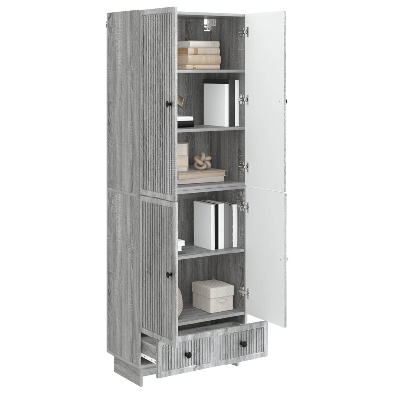 4 -Door 3 Storage Cabinet, Grey Sonoma