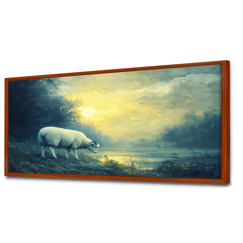Rêve pastoral Dreyah, H 28 po x l 60 po, Impression encadrée flottante, Brun