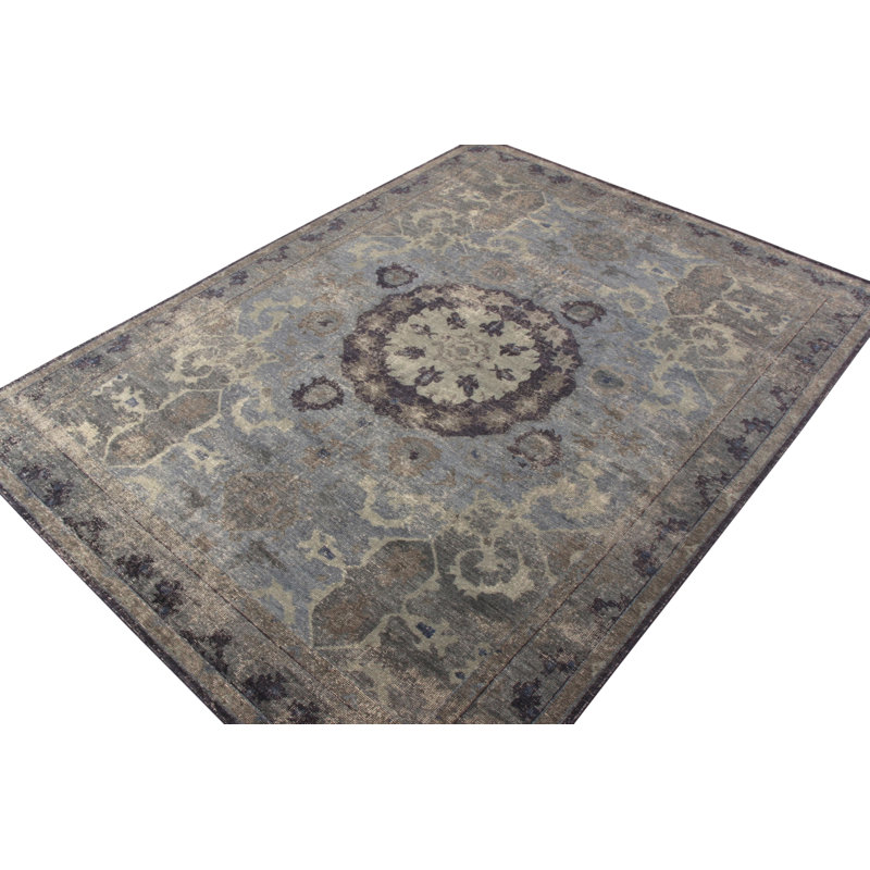 Distressed Homage Hand Knotted Wool Oriental Area Rug, Rectangle 8' x 10'