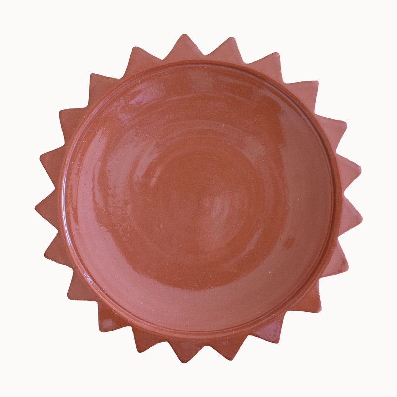 Ceramic Sun Plate, Brown