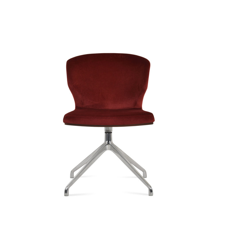 Fauteuil pivotant Amed Plus, Cerisier, Chrome poli
