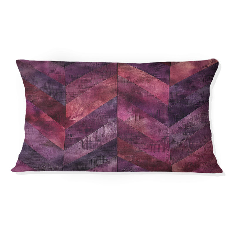 Chevron Enchantment - Coussin lombaire Glam, Mauve / Rose