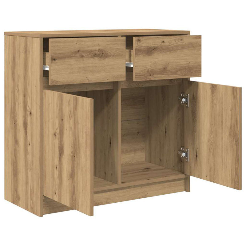 Sideboard With Drawer 80X34x76 Cm Engineered Wood, Artisan Oak