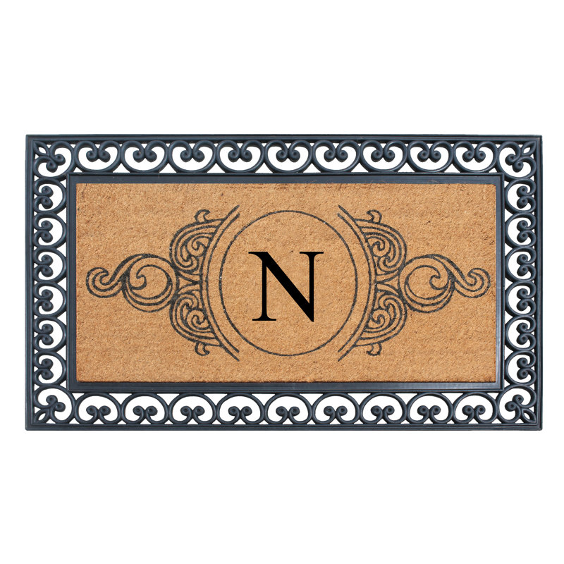 Tapis de porte d'extérieur antidérapant Gisela 48 po x 30 po, N
