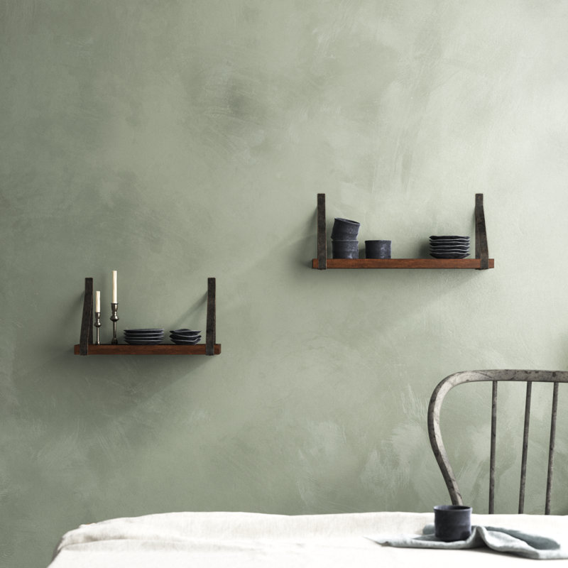 Glenbrook 2 Piece Solid Wood Accent Shelf, Rustic Brown