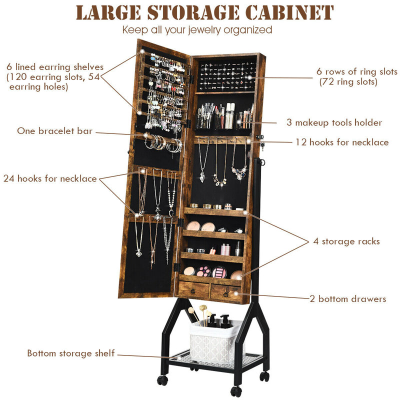 Rushville Freestanding Jewelry Armoire