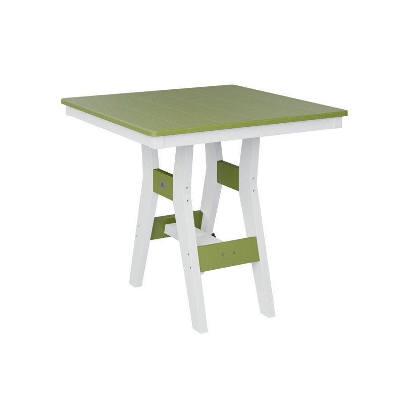 Table de bar carrée 33 po Berlin, Vert kiwi, H 38,87 po x l 33 po x P 33 po